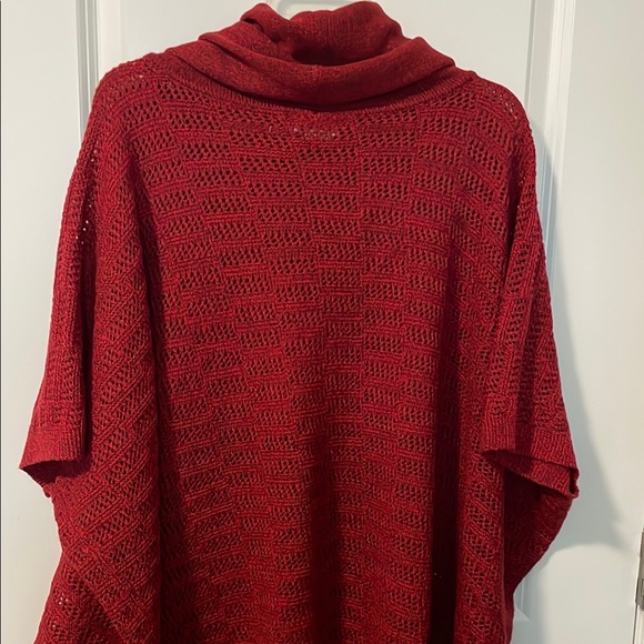 New Directions Weekend Elegant Red Cowl Neck Sweater - Picture 4 of 4